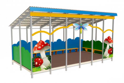 Теневой навес Полянка 2  6000х3000х2700