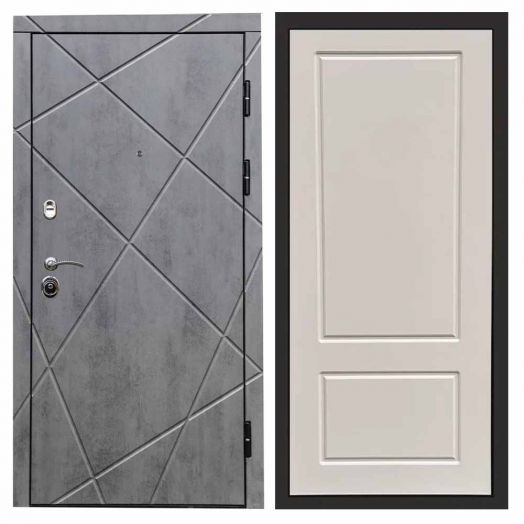 Входная дверь Termo-door Лучи Бетон - Марсель Слоновая кость