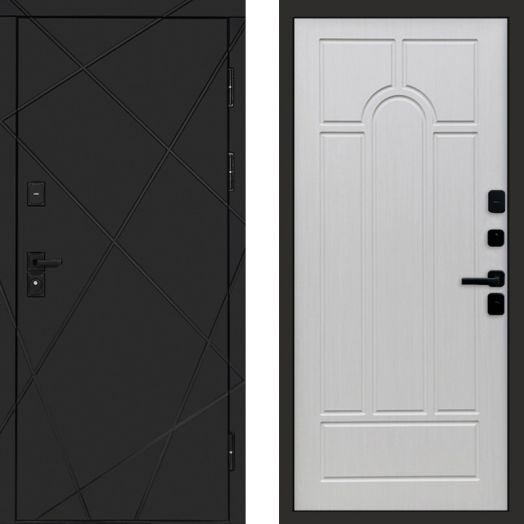 Входная дверь Termo-door Лучи Black - Арка Лиственница