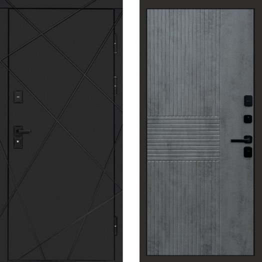 Входная дверь Termo-door Лучи Black - Мастино Бетон темный