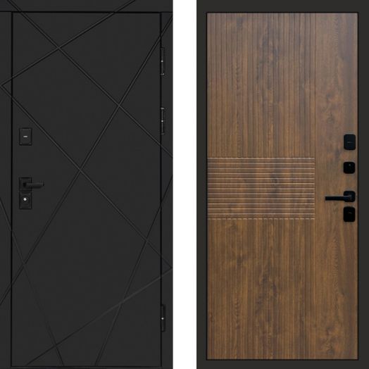 Входная дверь Termo-door Лучи Black - Мастино Дуб