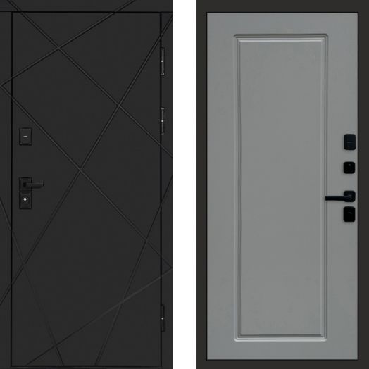 Входная дверь Termo-door Лучи Black - Гранд Грей софт