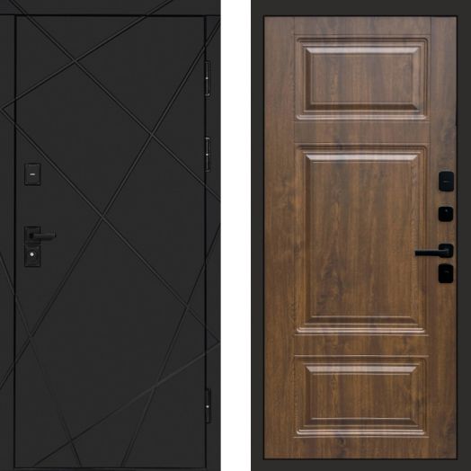 Входная дверь Termo-door Лучи Black - Лион Дуб