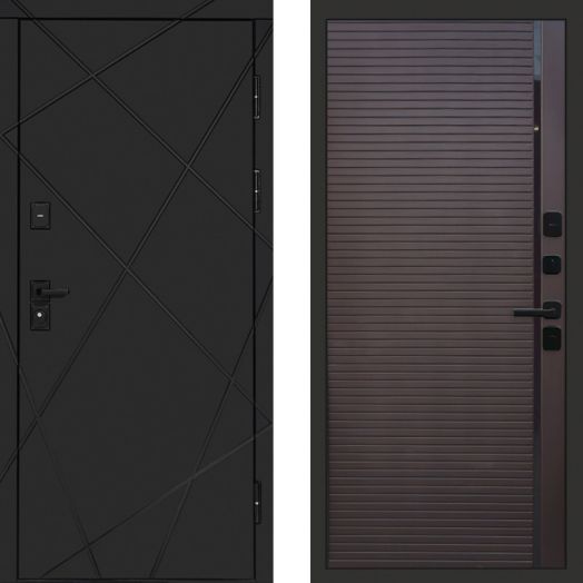 Входная дверь Termo-door Лучи Black - Porte Шоколад