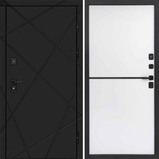Входная дверь Termo-door Лучи Black - Нео White