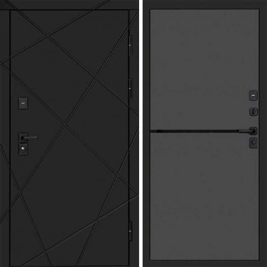 Входная дверь Termo-door Лучи Black - Нео Графит