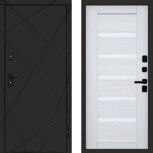 Входная дверь Termo-door Лучи Black - Царга Лиственница