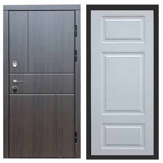 Входная дверь Termo-door Вертикаль Венге - Лион Белый софт