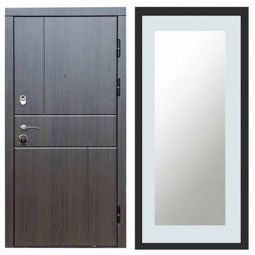 Входная дверь Termo-door Вертикаль Венге - Зеркало триумф Белый софт
