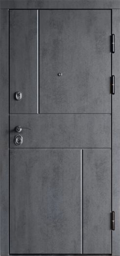 Входная дверь Termo-door Вертикаль Бетон - Лучи Белый