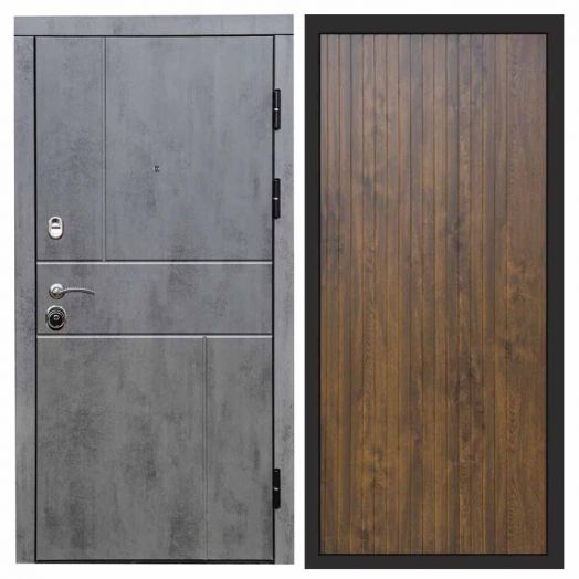 Входная дверь Termo-door Вертикаль Бетон - FLAT Дуб