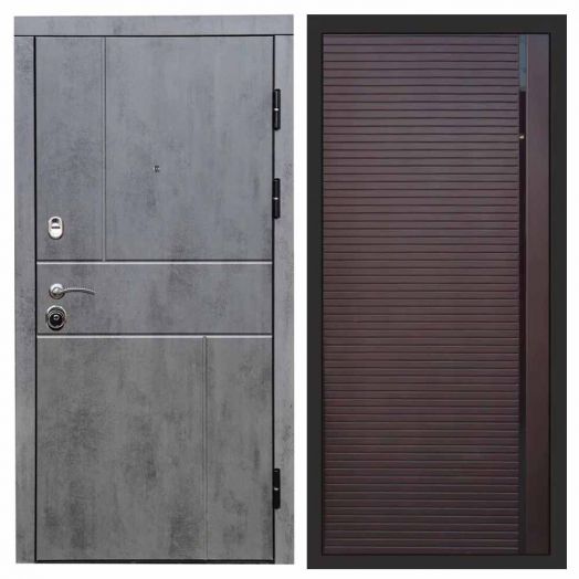 Входная дверь Termo-door Вертикаль Бетон - Porte Шоколад