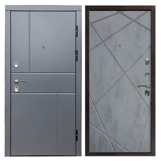 Входная дверь Termo-door Вертикаль Грей - Лучи Бетон темный