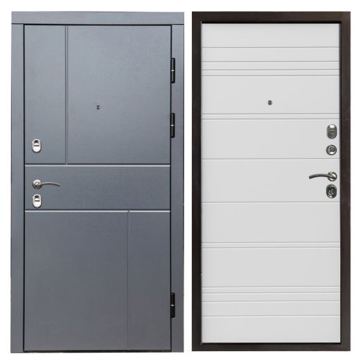 Входная дверь Termo-door Вертикаль Грей - White line