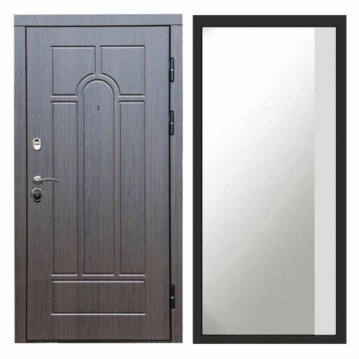 Входная дверь Termo-door Модена Венге - Широкое Зеркало Фацет Белый софт