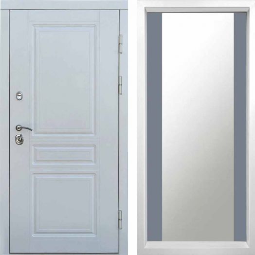 Входная дверь Termo-door Орегон WHITE - Зеркало Грей софт