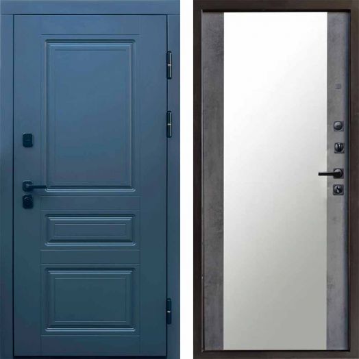 Входная дверь Termo-door Орегон Графит - Зеркало Бетон темный