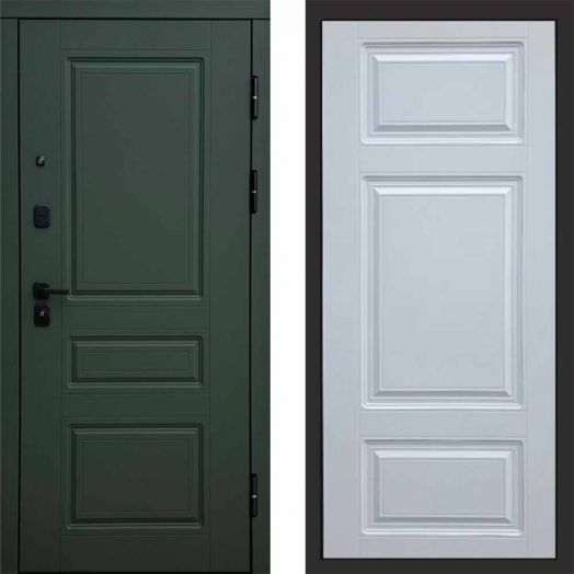 Входная дверь Termo-door Орегон Грин - Лион Белый софт