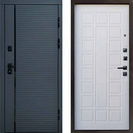 Входная дверь Termo-door Графит line - Престиж Белое дерево