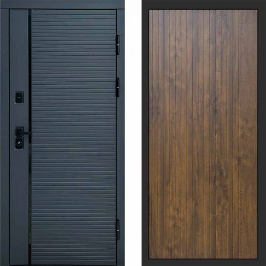 Входная дверь Termo-door Графит line - FLAT Дуб