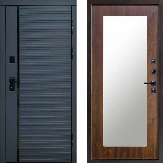 Входная дверь Termo-door Графит line - Зеркало триумф Дуб