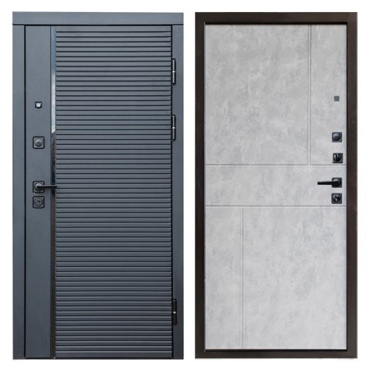 Входная дверь Termo-door Black Line - Горизонт Бетон светлый