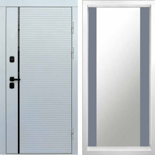 Входная дверь Termo-door WHITE LINE - Зеркало Грей софт