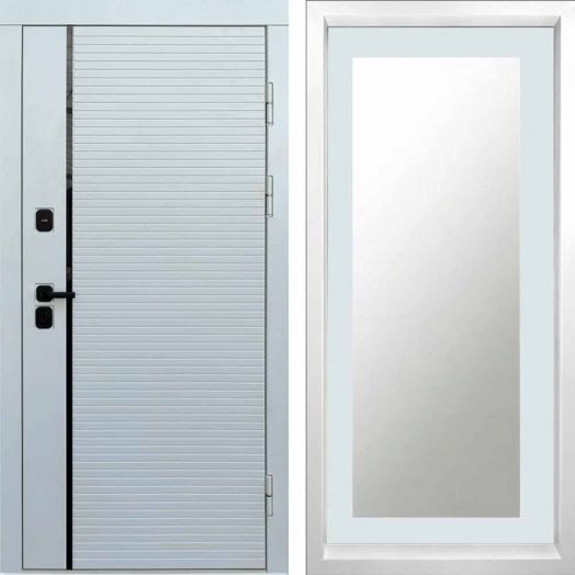 Входная дверь Termo-door WHITE LINE - Зеркало триумф Белый софт