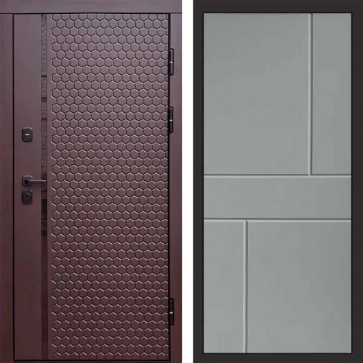 Входная дверь Termo-door Simple Шоколад - Горизонт Грей софт