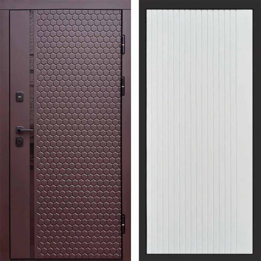 Входная дверь Termo-door Simple Шоколад - FLAT Белый софт