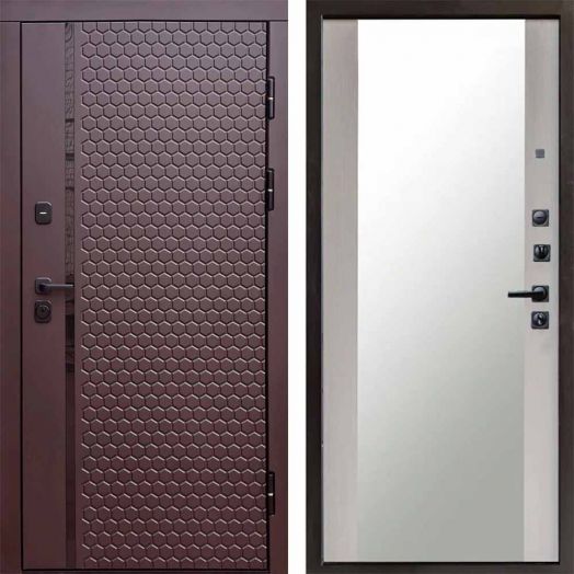 Входная дверь Termo-door Simple Шоколад - Зеркало Лиственница