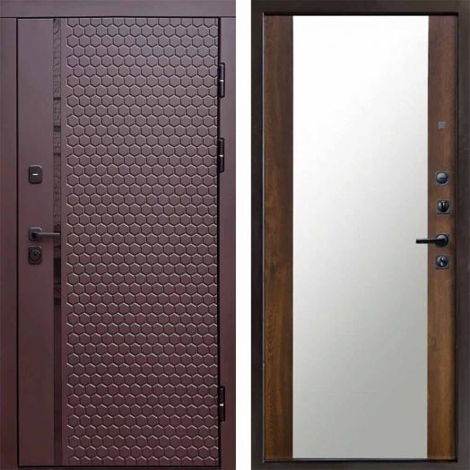 Входная дверь Termo-door Simple Шоколад - Зеркало Дуб