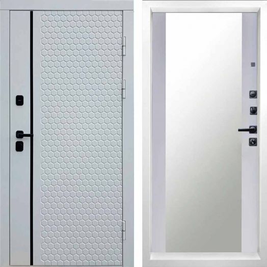 Входная дверь Termo-door Simple White - Зеркало Белый софт