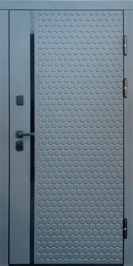 Входная дверь Termo-door Simple Графит - Горизонт Бетон светлый