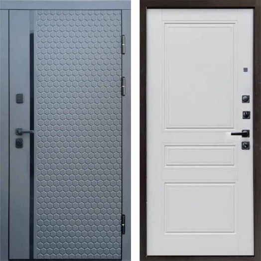 Входная дверь Termo-door Simple Графит - Классик Белый софт