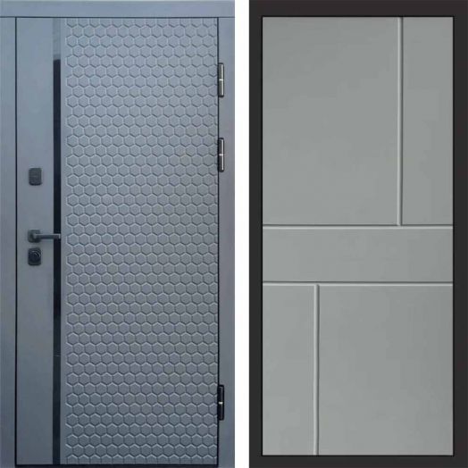 Входная дверь Termo-door Simple Графит - Горизонт Грей софт