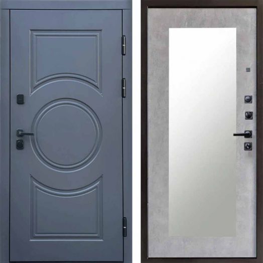 Входная дверь Termo-door Сфера - Зеркало триумф Бетон светлый