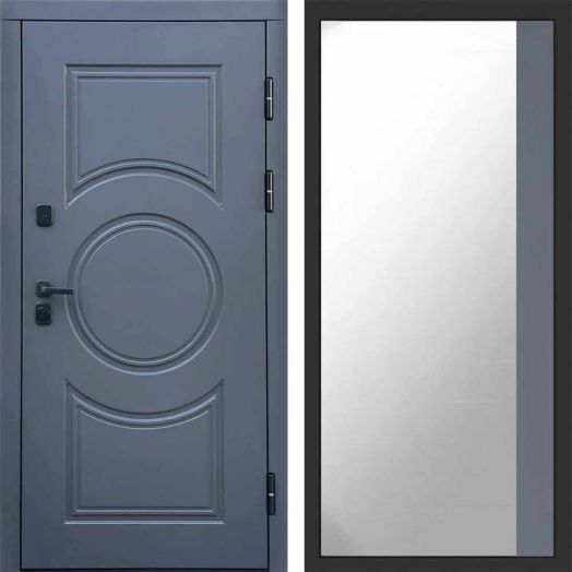 Входная дверь Termo-door Сфера - Широкое Зеркало Фацет Грей софт