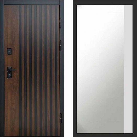 Входная дверь Termo-door Кантри - Широкое Зеркало Фацет Белый софт