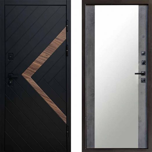 Входная дверь Termo-door Плэй - Зеркало Бетон темный