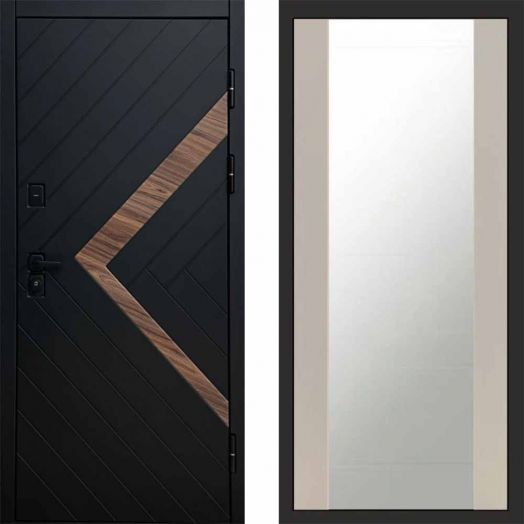 Входная дверь Termo-door Плэй - Зеркало Слоновая кость