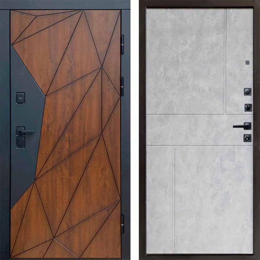 Входная дверь Termo-door Геометрия - Горизонт Бетон светлый