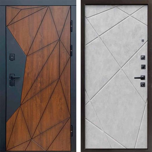 Входная дверь Termo-door Геометрия - Лучи Бетон светлый