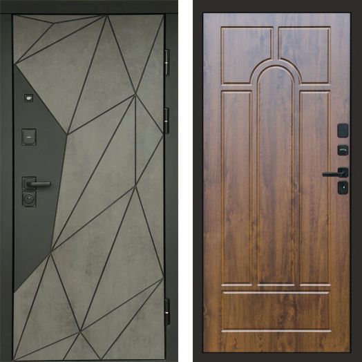 Входная дверь Termo-door Геометрия Бетон - Арка Дуб