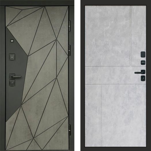 Входная дверь Termo-door Геометрия Бетон - Горизонт Бетон светлый