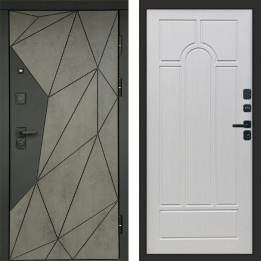 Входная дверь Termo-door Геометрия Бетон - Арка Лиственница
