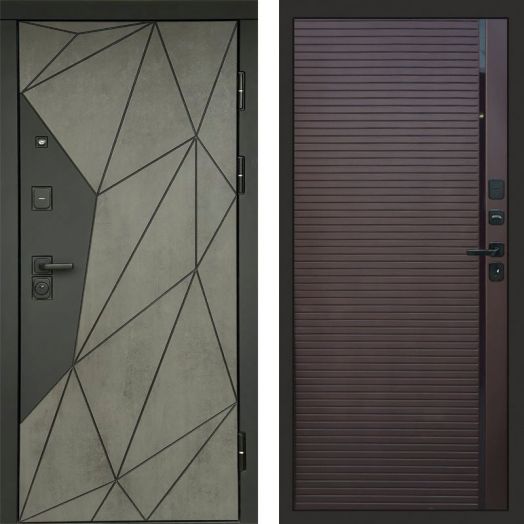 Входная дверь Termo-door Геометрия Бетон - Porte Шоколад