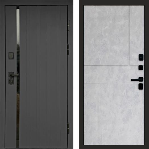 Входная дверь Termo-door Роял Графит - Горизонт Бетон светлый