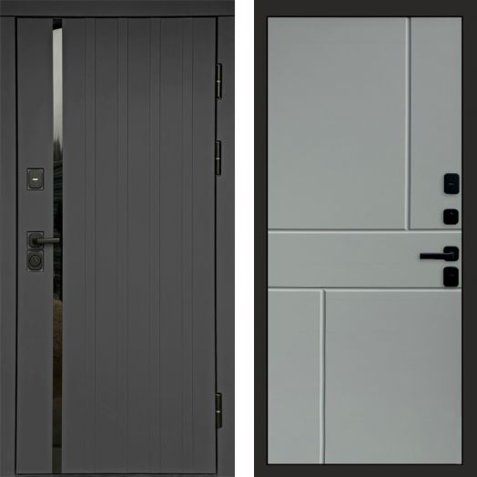 Входная дверь Termo-door Роял Графит - Горизонт Грей софт