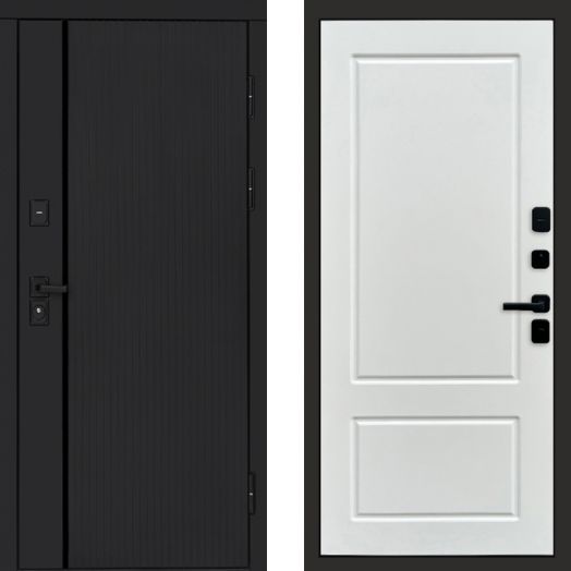 Входная дверь Termo-door Урбан Black - Марсель Белый софт